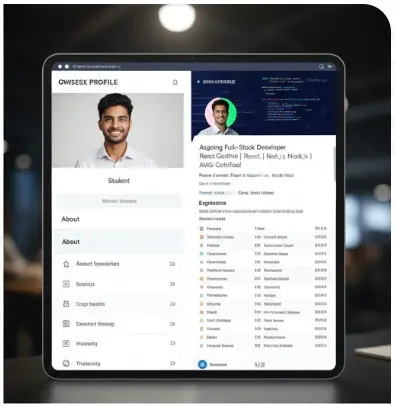 Professional LinkedIn profile picture for software fresher with React skills