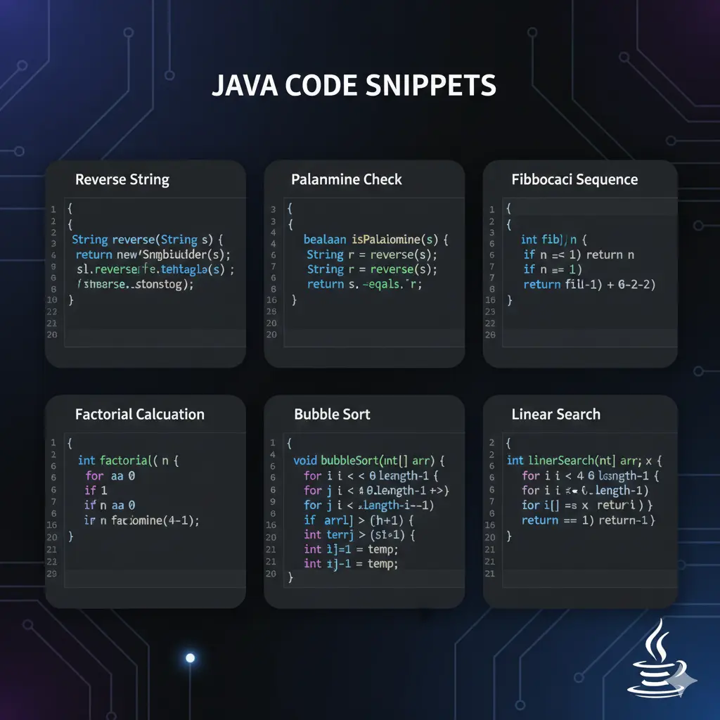 Common Java coding questions for fresher interviews with solutions