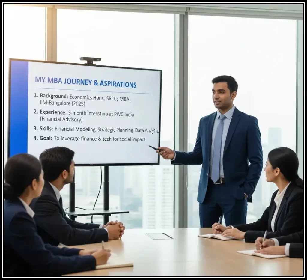 MBA fresher tell me about yourself sample answer example